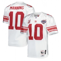 Men 10 MANNING New York Giants White 2007 Super Bowl XLII Authentic Jersey