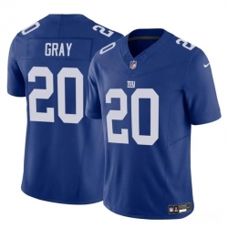 Men New York Giants 20 Eric Gray Blue 2023 F U S E  Vapor Untouchable Limited Stitched Jersey