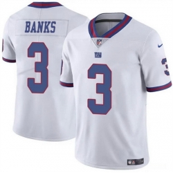 Men New York Giants 3 Deonte Banks White Limited Stitched Jersey