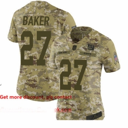 Giants 27 Deandre Baker Camo Women Stitched Football Limited 2018 Salute to Service Jersey