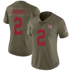 Nike Giants 2 Aldrick Rosas Olive Womens Stitched NFL Limited 2017 Salute to Service Jersey