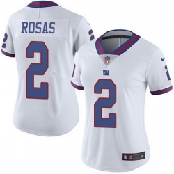 Nike Giants 2 Aldrick Rosas White Womens Stitched NFL Limited Rush Jersey