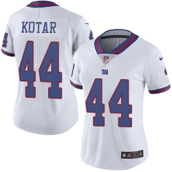 Nike Giants #44 Doug Kotar White Womens Stitched NFL Limited Rush Jersey