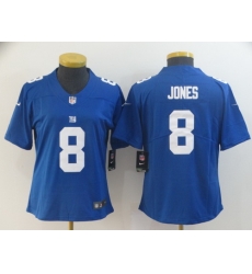 Women Nike Giants 8 Daniel Jones Royal Vapor Untouchable Limited Jersey