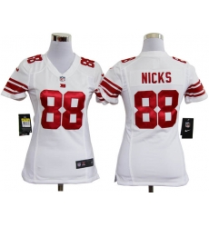 Women Nike New York Giants 88 Hakeem Nicks White Jerseys