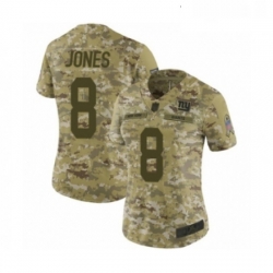 Womens New York Giants 8 Daniel Jones Limited Camo 2018 Salute to Service Football Jersey