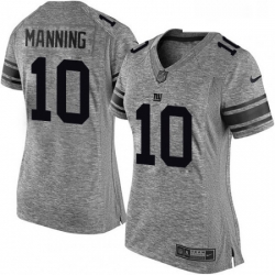 Womens Nike New York Giants 10 Eli Manning Limited Gray Gridiron NFL Jersey