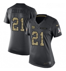 Womens Nike New York Giants 21 Landon Collins Limited Black 2016 Salute to Service NFL Jersey