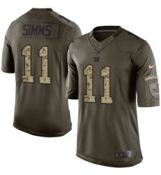 Nike Giants #11 Phil Simms Green Youth Stitched NFL Limited Salute to Service Jersey