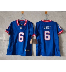 Youth New York Giants 6 Jaxson Dart Blue 2025 Draft F U S E Throwback Untouchable Limited Stitched Jersey Youth New York Giants 6 Jaxson Dart Blue 2025 Draft F U S E Throwback Untouchable Limited Stitched Jersey
