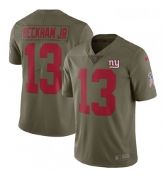 Youth Nike New York Giants 13 Odell Beckham Jr Limited Olive 2017 Salute to Service NFL Jersey