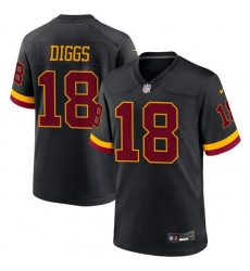 Men's Washington Commanders #18 Stephon Diggs Black 2026 Hail Raiser Alternate Vapor Limited Stitched Football Jersey