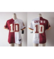 Nike Women Washington Redskins #10 Robert Griffin III White-Red Jerseys[Elite Split]