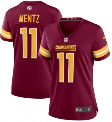 Women Washington Commanders #11 Carson Wentz Red Burgundy Stitched Limited Jersey