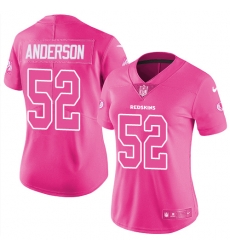 Womens Nike Redskins #52 Ryan Anderson Pink  Stitched NFL Limited Rush Fashion Jersey