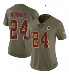 Womens Nike Washington Redskins 24 Josh Norman Limited Olive 2017 Salute to Service NFL Jersey