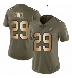 Womens Nike Washington Redskins 29 Derrius Guice Limited OliveGold 2017 Salute to Service NFL Jersey