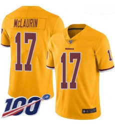 Redskins #17 Terry McLaurin Gold Youth Stitched Football Limited Rush 100th Season Jersey