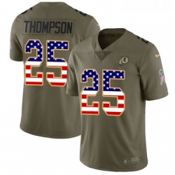 Youth Nike Washington Redskins 25 Chris Thompson Limited OliveUSA Flag 2017 Salute to Service NFL Jersey