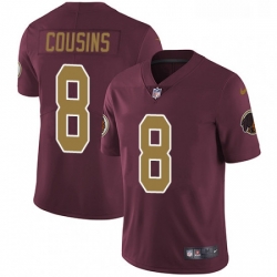 Youth Nike Washington Redskins 8 Kirk Cousins Elite Burgundy RedGold Number Alternate 80TH Anniversary NFL Jersey