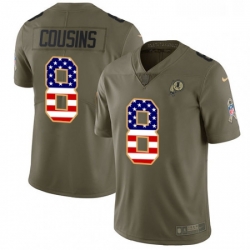 Youth Nike Washington Redskins 8 Kirk Cousins Limited OliveUSA Flag 2017 Salute to Service NFL Jersey