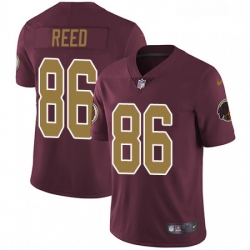 Youth Nike Washington Redskins 86 Jordan Reed Burgundy RedGold Number Alternate 80TH Anniversary Vapor Untouchable Limited Player NFL Jersey