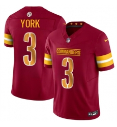 Youth Washington Commanders 3 Cade York Burgundy 2024 F U S E Vapor Limited Stitched Football Jersey