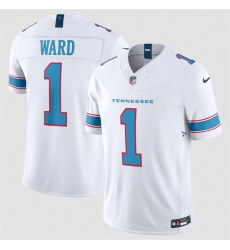 Men Tennessee Titans 1 Cameron Ward White 2026 F U S E Vapor Limited Stitched Football Jersey Men Tennessee Titans 1 Cameron Ward White 2026 F U S E Vapor Limited Stitched Football Jersey
