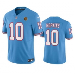 Men Tennessee Titans 10 DeAndre Hopkins Blue 2023 F U S E  Throwback With John Madden Patch Vapor Limited Stitched Football Jersey