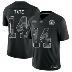 Men Tennessee Titans 14 Carnell Tate Black F U S E 2026 Salute to Service Limited Stitched Football Jersey