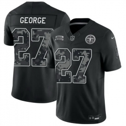 Men Tennessee Titans 27 Eddie George Black F U S E 2026 Salute to Service Limited Stitched Football Jersey