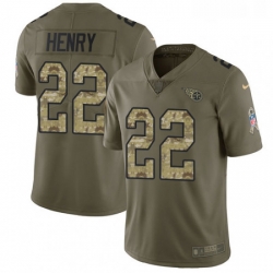 Mens Nike Tennessee Titans 22 Derrick Henry Limited OliveCamo 2017 Salute to Service NFL Jersey