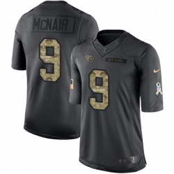 Mens Nike Tennessee Titans 9 Steve McNair Limited Black 2016 Salute to Service NFL Jersey