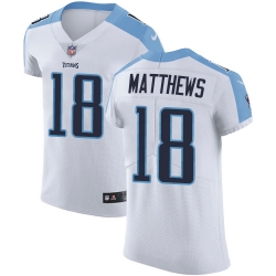 Nike Titans #18 Rishard Matthews White Mens Stitched NFL Vapor Untouchable Elite Jersey