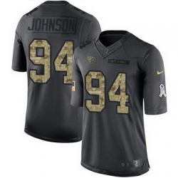 Nike Titans #94 Austin Johnson Black Mens Stitched NFL Limited 2016 Salute To Service Jersey