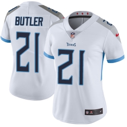 Nike Titans #21 Malcolm Butler White Womens Stitched NFL Vapor Untouchable Limited Jersey