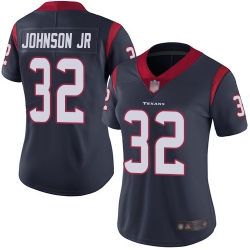 Texans 32 Lonnie Johnson Jr  Navy Blue Team Color Women Stitched Football Vapor Untouchable Limited Jersey