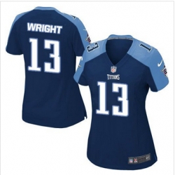 Women NEW Titans #13 Kendall Wright Navy Blue Alternate Stitched NFL Elite Jersey