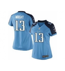 Women Nike Tennessee Titans 13 Kendall Wright Light Blue NFL Jerseys