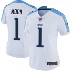 Womens Nike Tennessee Titans 1 Warren Moon White Vapor Untouchable Limited Player NFL Jersey