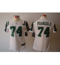 Women Nike NFL New York Jets 74# Nick Mangold White Color[NIKE LIMITED Jersey]