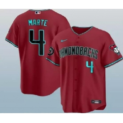 Men Arizona Diamondbacks #4 Ketel Marte 2024 Red Stitched MLB Jersey