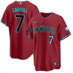 Men Arizona Diamondbacks 7 Corbin Carroll 2023 24 Red Cool Base Stitched Baseball Jersey