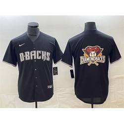 Men Arizona Diamondbacks Black Team Big Logo Cool Base Stitched Baseball Jerseys