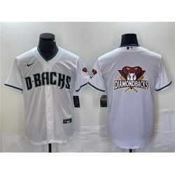 Men Arizona Diamondbacks White Team Big Logo Cool Base Stitched Baseball Jersey