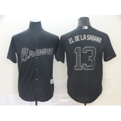 Braves 13 Ronald Acuna Jr El De La Sabana Black 2019 Players 27 Weekend Player Jersey