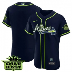 MEN 27S ATLANTA BRAVES ATLIENS Blank FLEX BASE JERSEY   ALL STITCHED