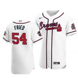 Men Atlanta Atlanta Braves 54 Max Fried White Flexbase Jersey