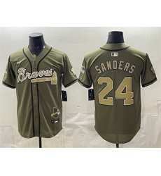 Men Atlanta Braves 24 Deion Sanders Olive 2026 Armed Forces Day Stitched Baseball Jersey Men Atlanta Braves 24 Deion Sanders Olive 2026 Armed Forces Day Stitched Baseball Jersey