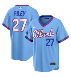Men Atlanta Braves 27 Austin Riley Powder Blue 2026 City Connect Stadium Stitched Baseball Jersey Men Atlanta Braves 27 Austin Riley Powder Blue 2026 City Connect Stadium Stitched Baseball Jersey